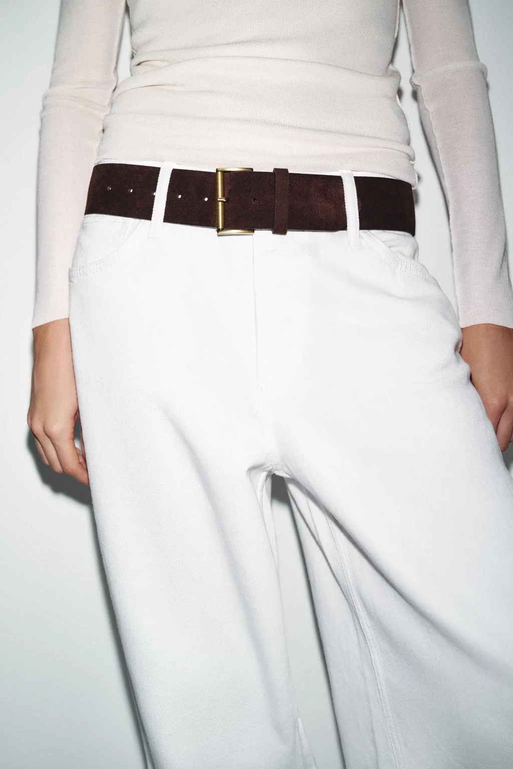 Замшевый ремень 100% с прямоугольной пряжкой