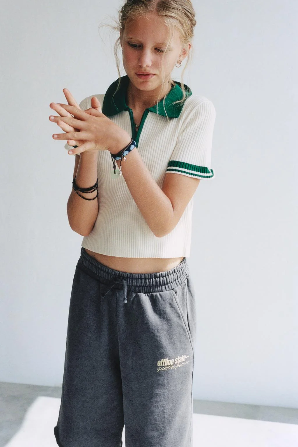 LONG SLOGAN PRINT BERMUDA SHORTS