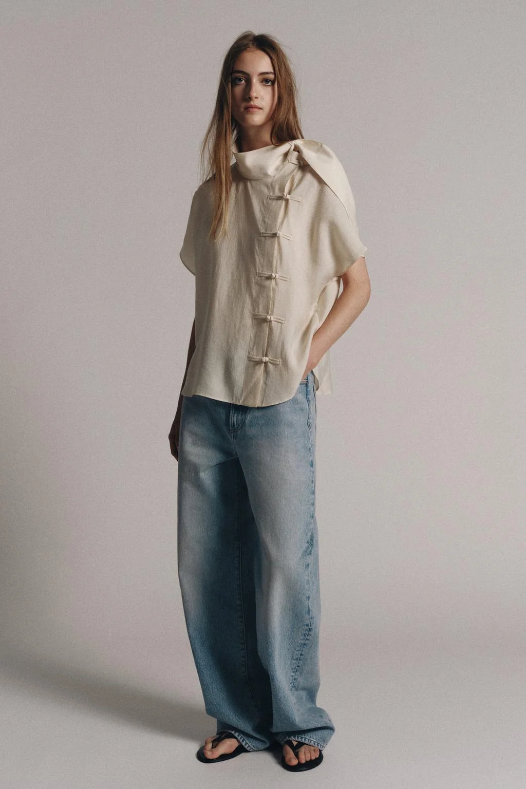 ZW COLLECTION рубашка с китайскими застежками