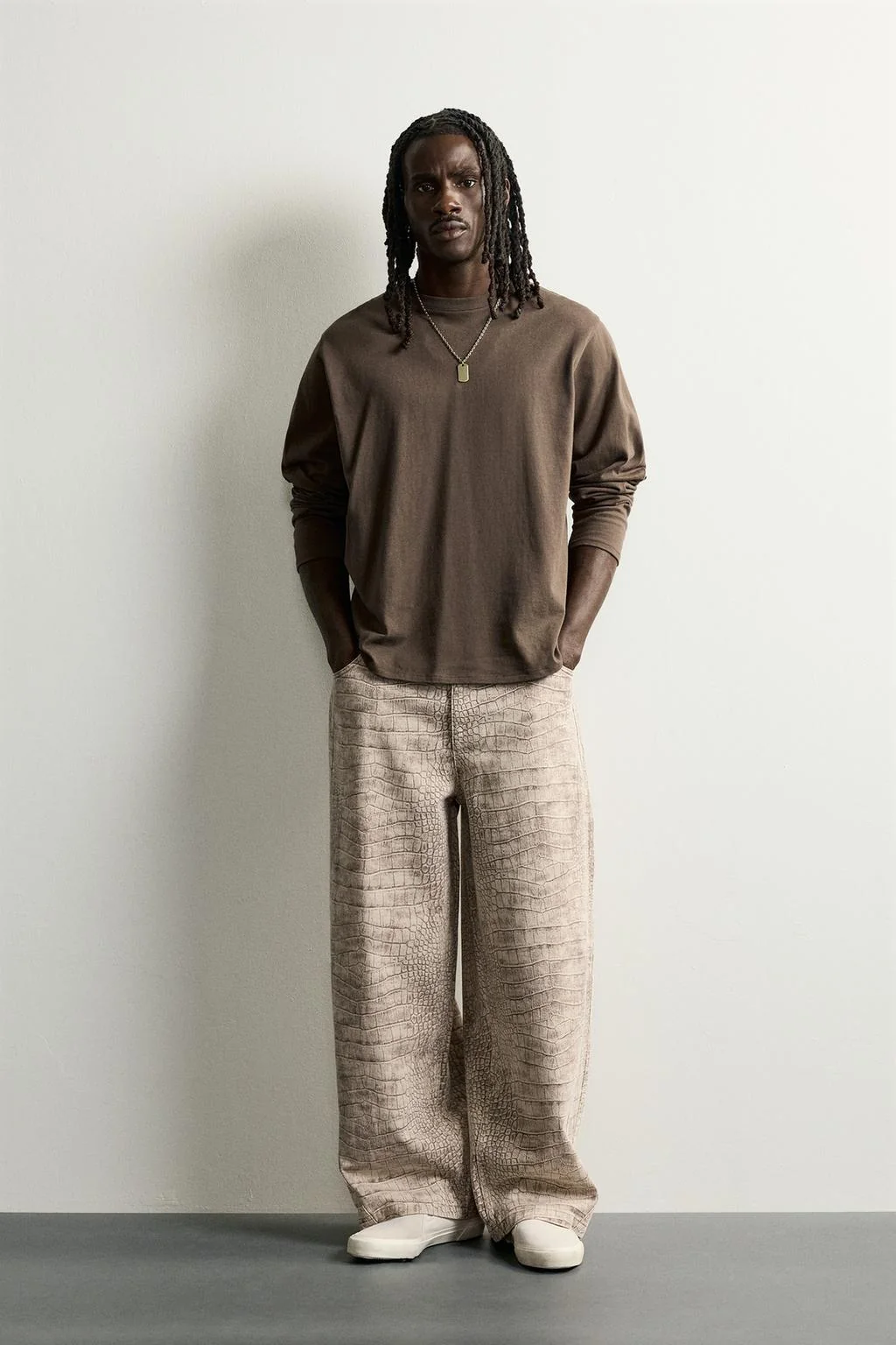 ANIMAL PRINT RELAXED FIT TROUSERS