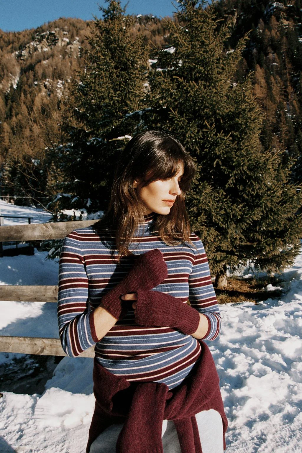 Короткие трикотажные варежки — Перчатки