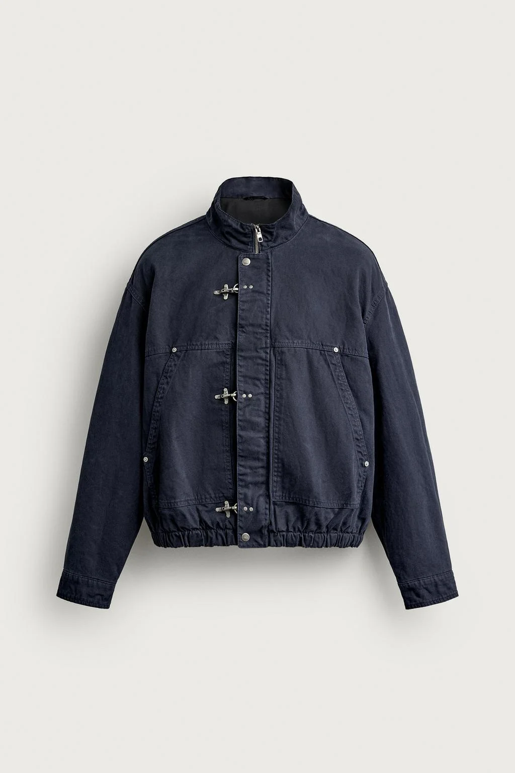 RELAXED FIT JACKET WITH METAL FROG FASTENINGS