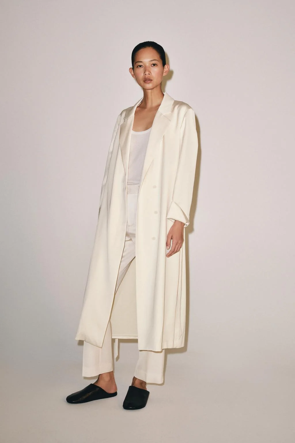 ZW COLLECTION SATIN STRAIGHT-LEG TROUSERS
