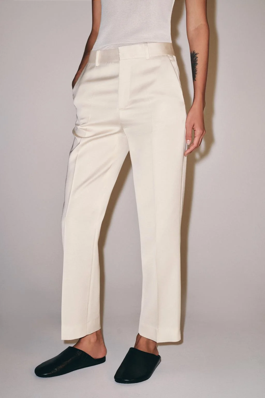 ZW COLLECTION SATIN STRAIGHT-LEG TROUSERS