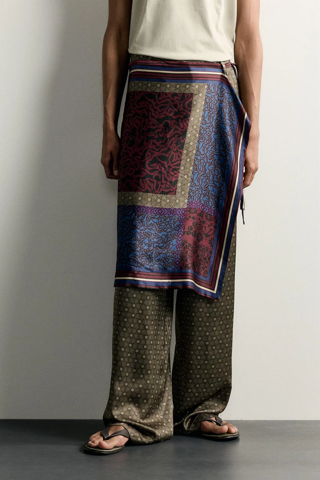 Брюки парео с принтом mixed print, лимитированная коллекция