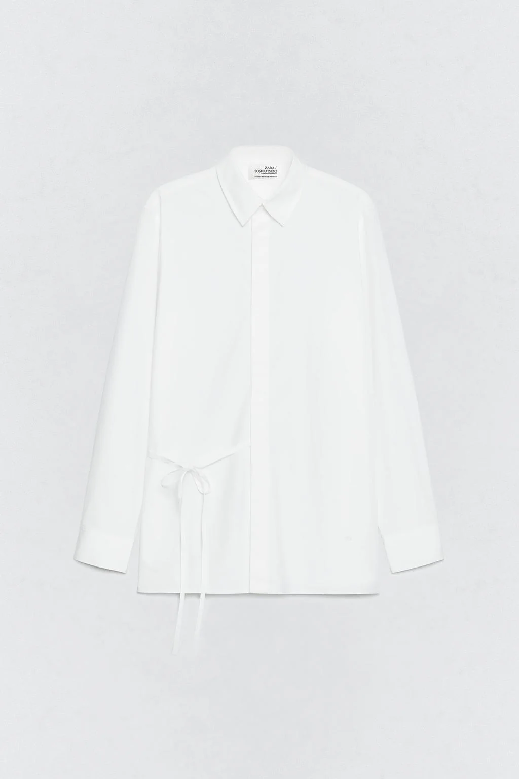 Рубашка с бантом из поплина SOSHIOTSUKI X ZARA — Сошиоцуки × Зара