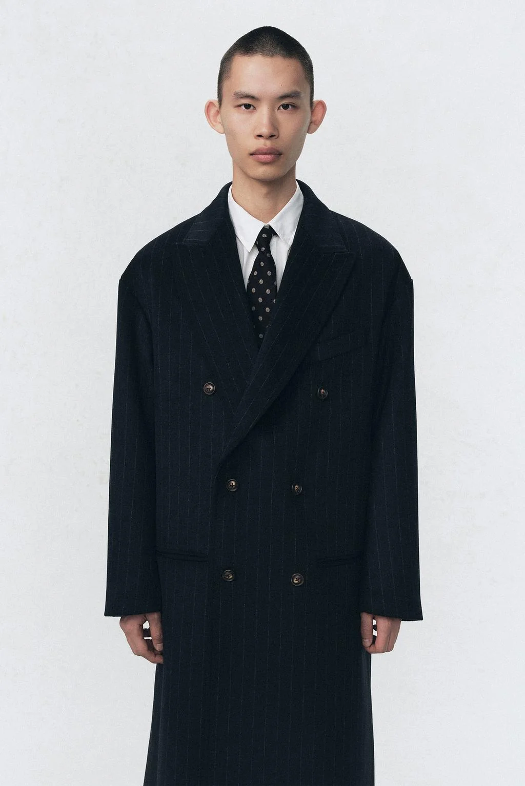 Пальто SOSHIOTSUKI X ZARA в полоску оверсайз