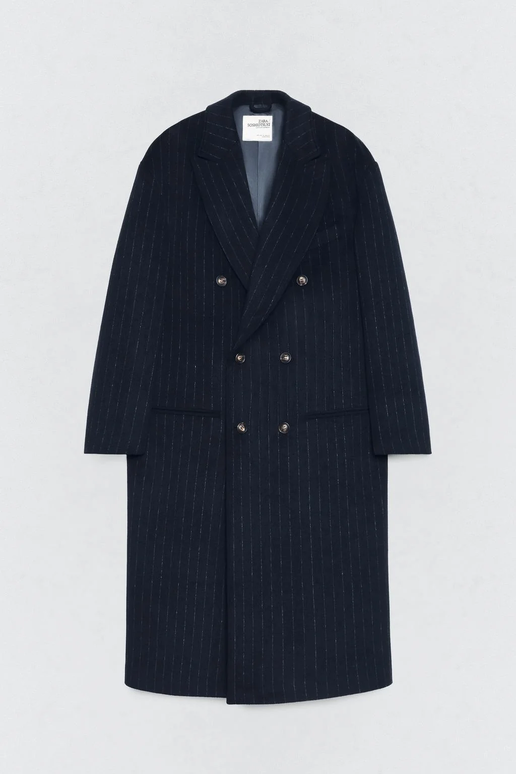 Пальто SOSHIOTSUKI X ZARA в полоску оверсайз