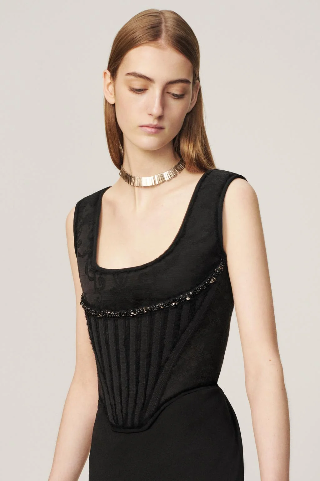 JACQUARD BEADED CORSET - THE ITEM