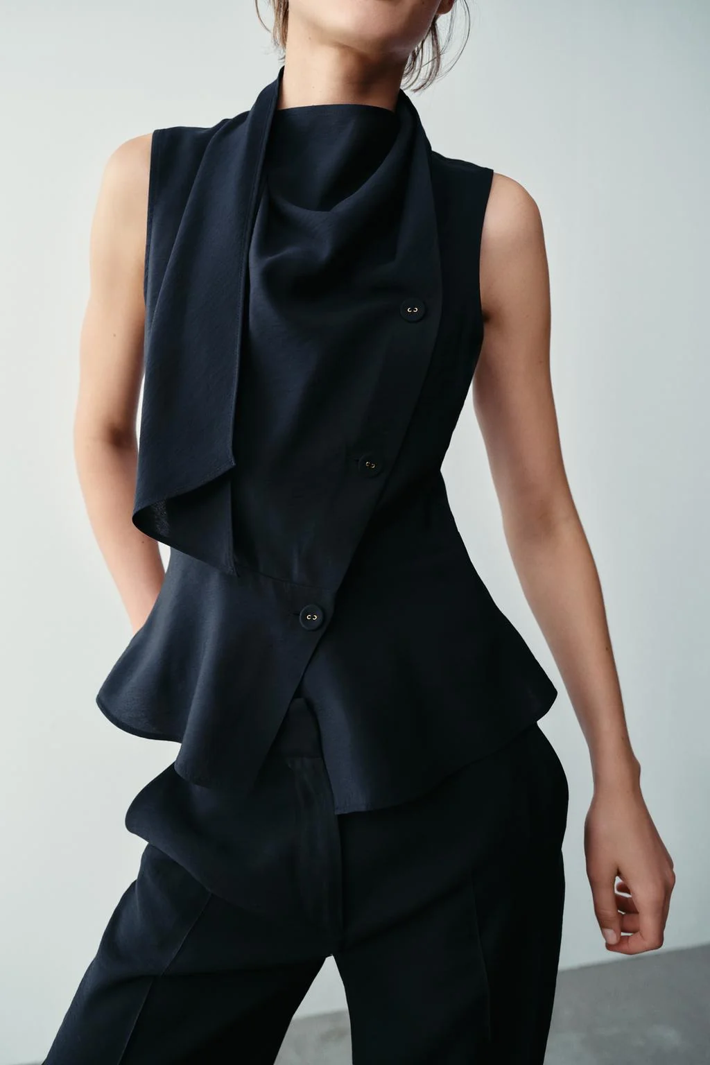 SCARF PEPLUM TOP
