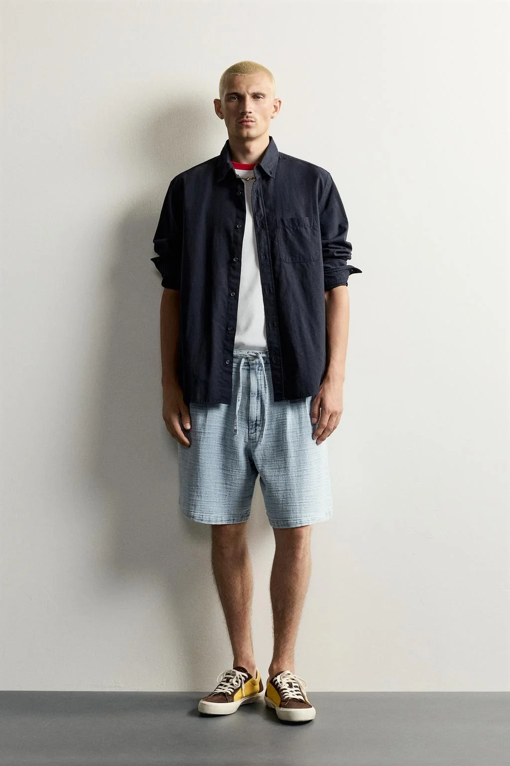 SOFT-TOUCH PLEATED BERMUDA SHORTS