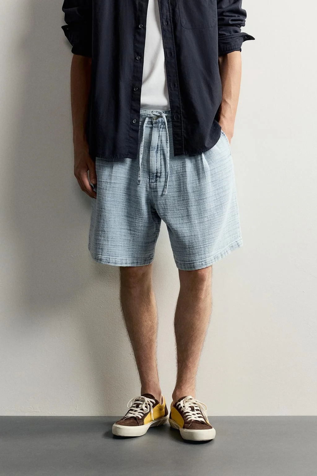 SOFT-TOUCH PLEATED BERMUDA SHORTS