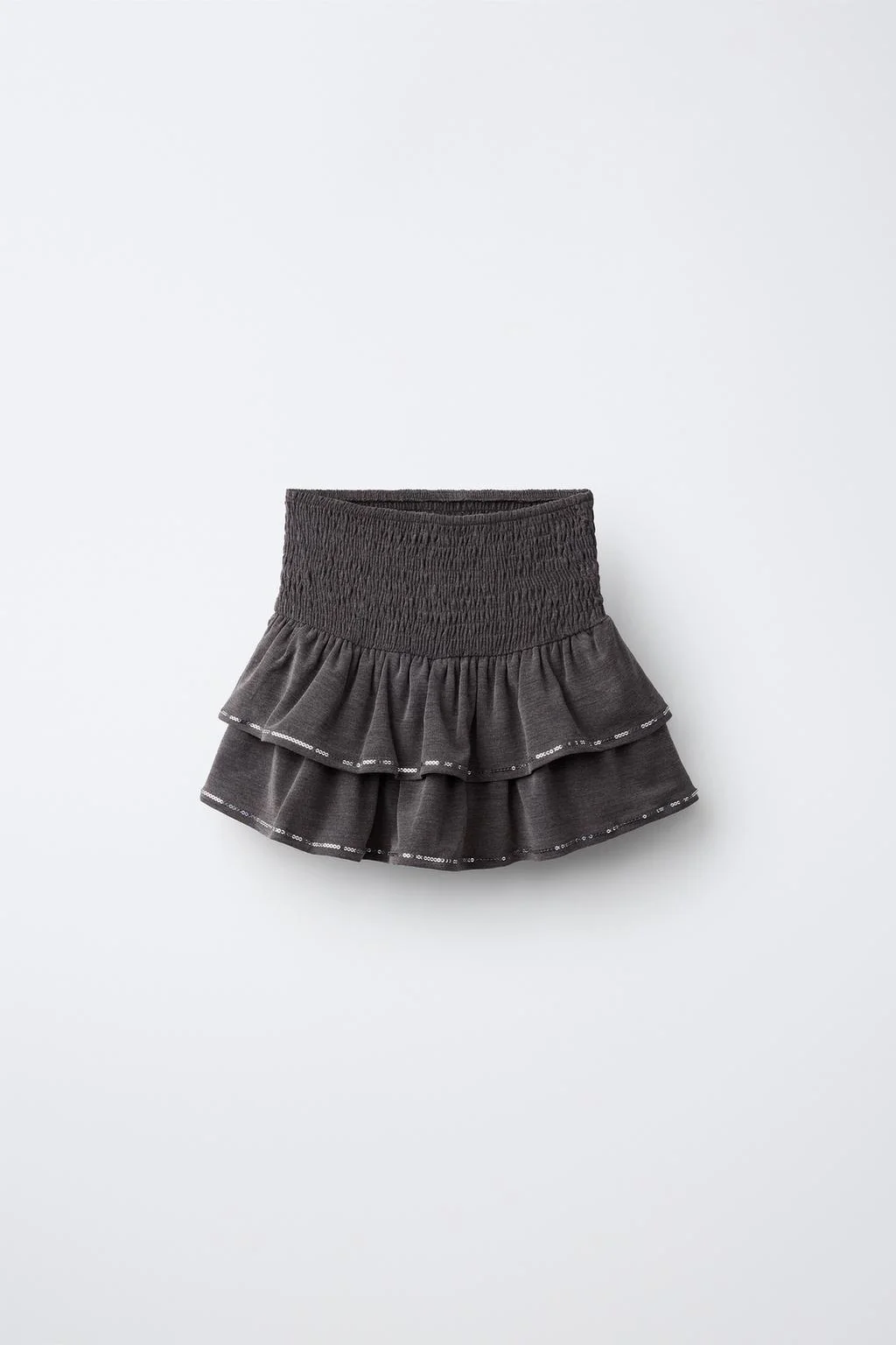 SEQUINNED RUFFLED SKORT