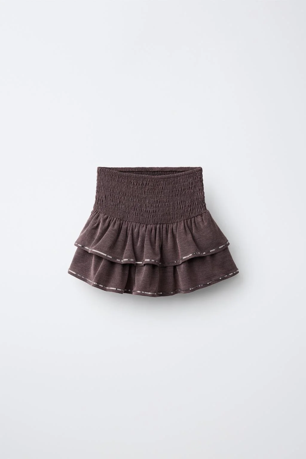 SEQUINNED RUFFLED SKORT