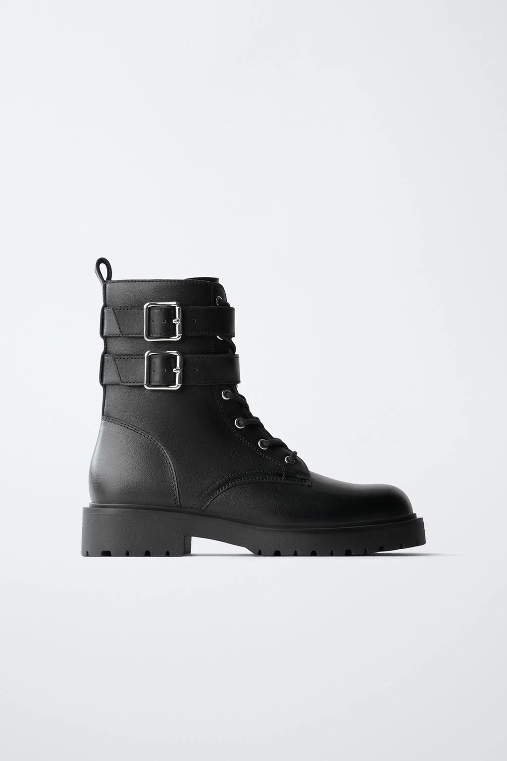 LEATHER DOUBLE BUCKLE BOOTS
