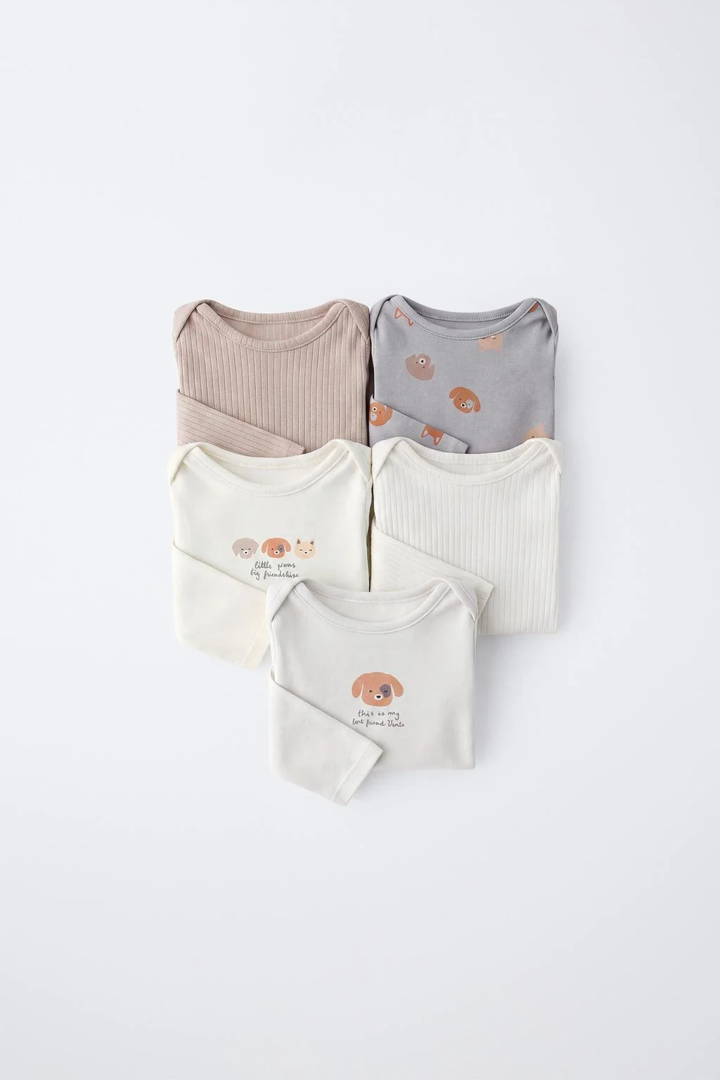 5-PACK OF DOG PRINT BODYSUITS
