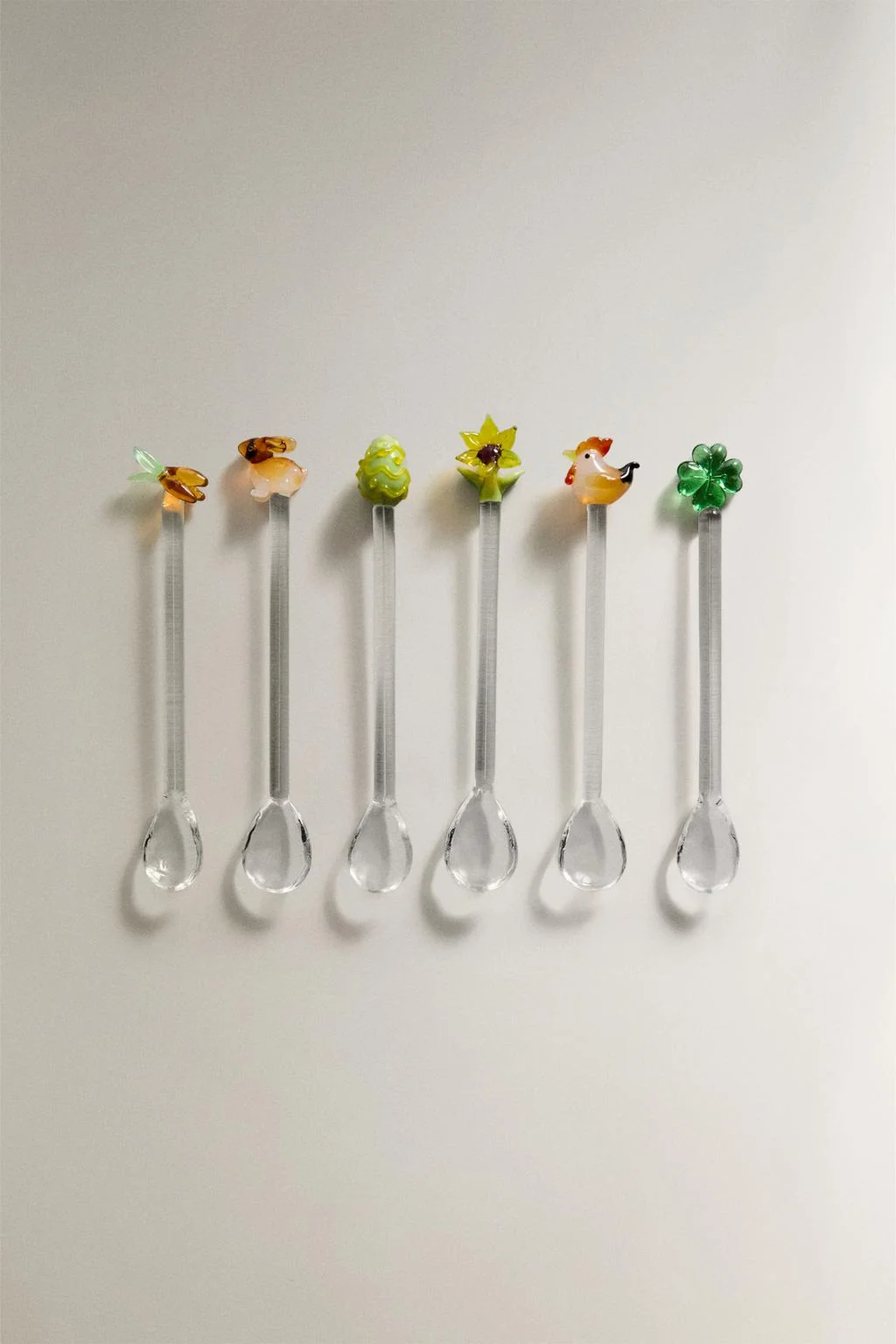 Набор из 6 стеклянных десертных ложек с пасхальным дизайном