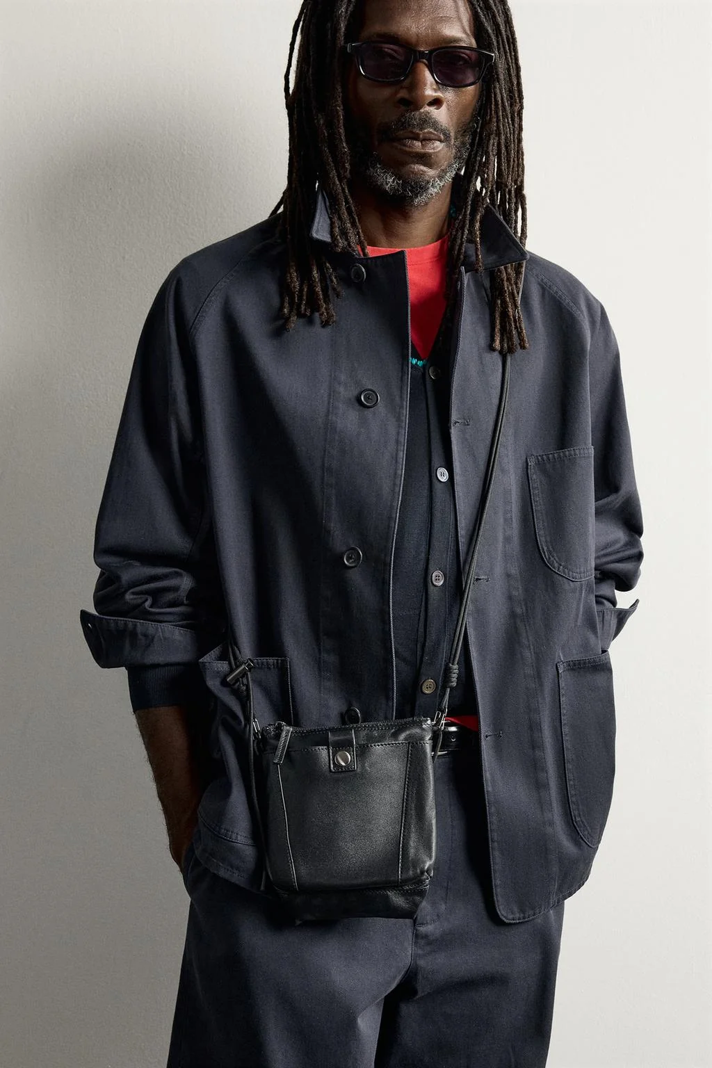 Кожаная сумка через плечо Aaron Levine x ZARA