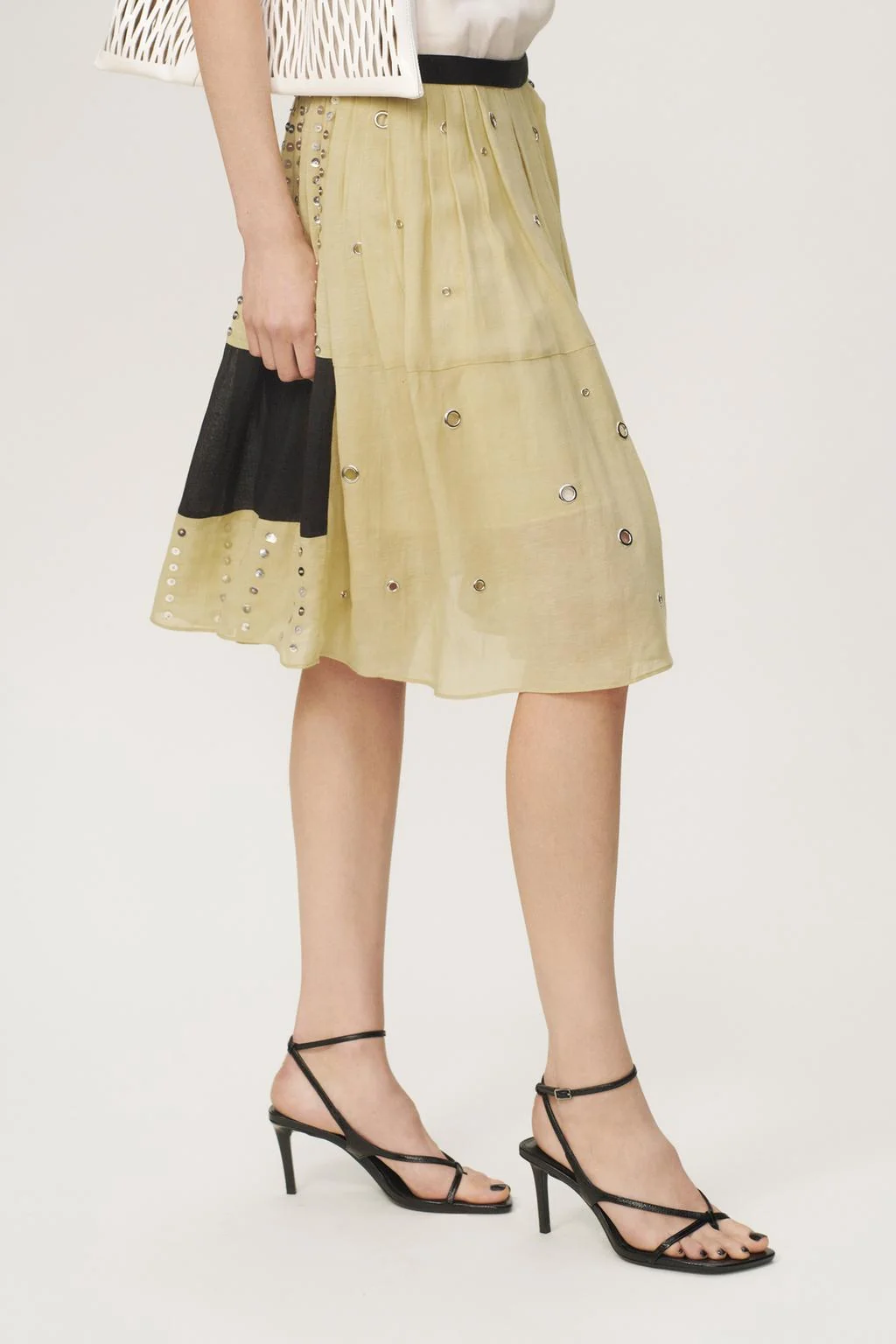 LINEN BLEND BEADED SKIRT - THE ITEM