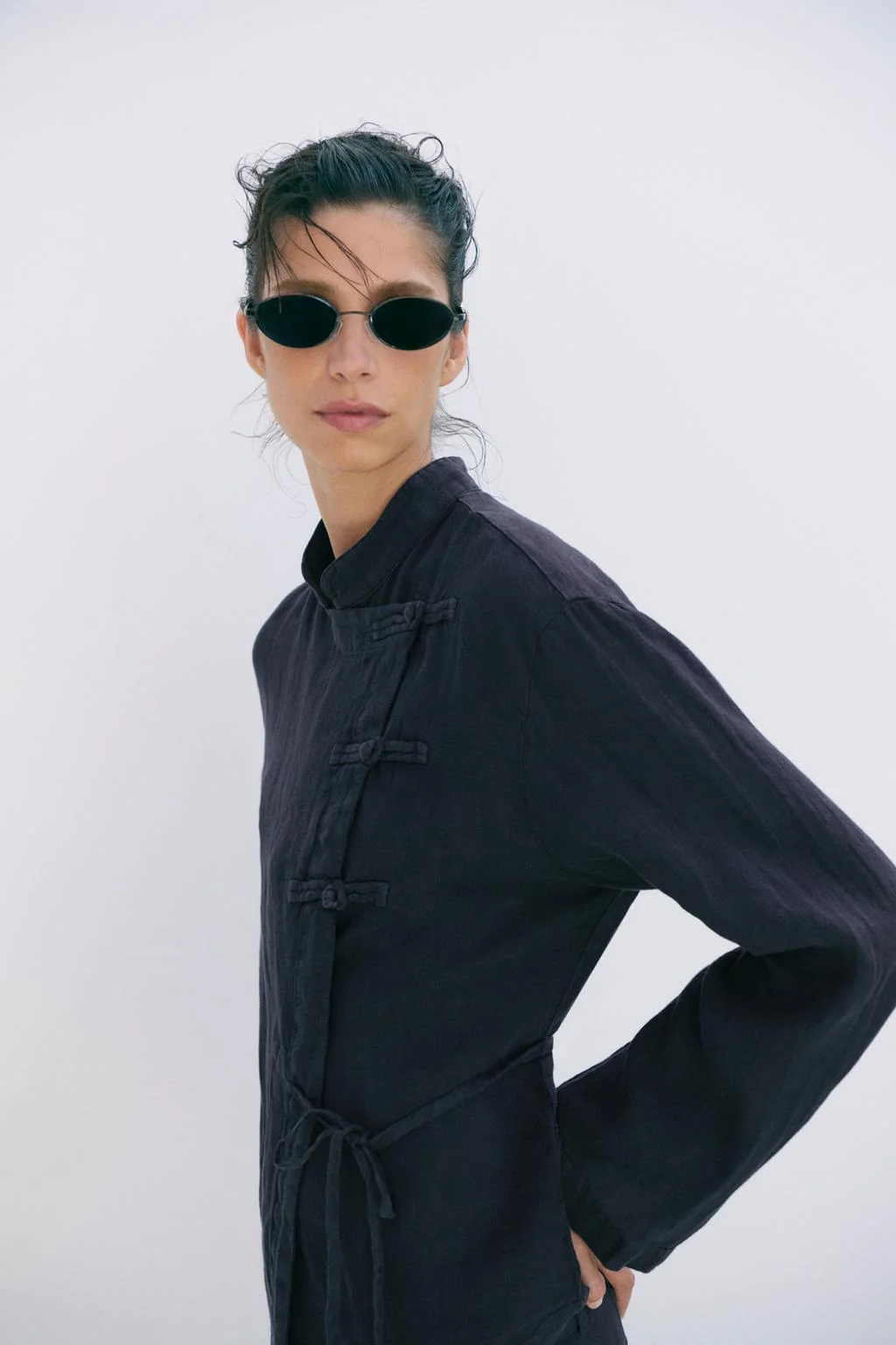 Блуза-запах ZW COLLECTION из 100% льна