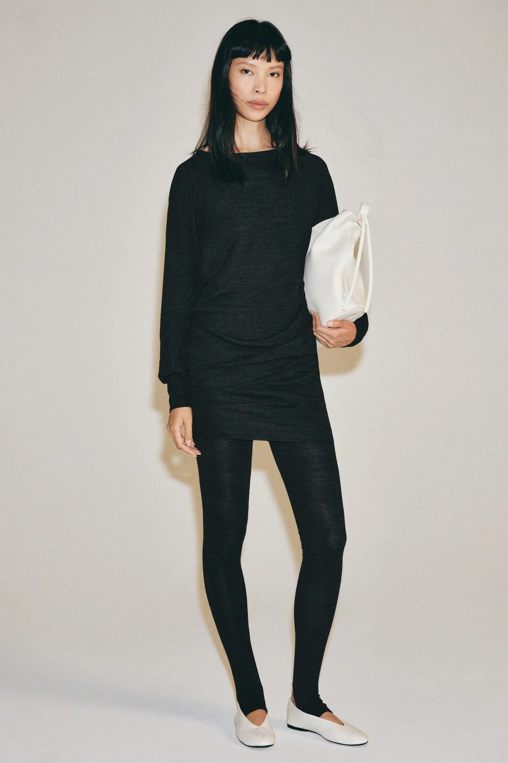 DRAPED LONGLINE T-SHIRT