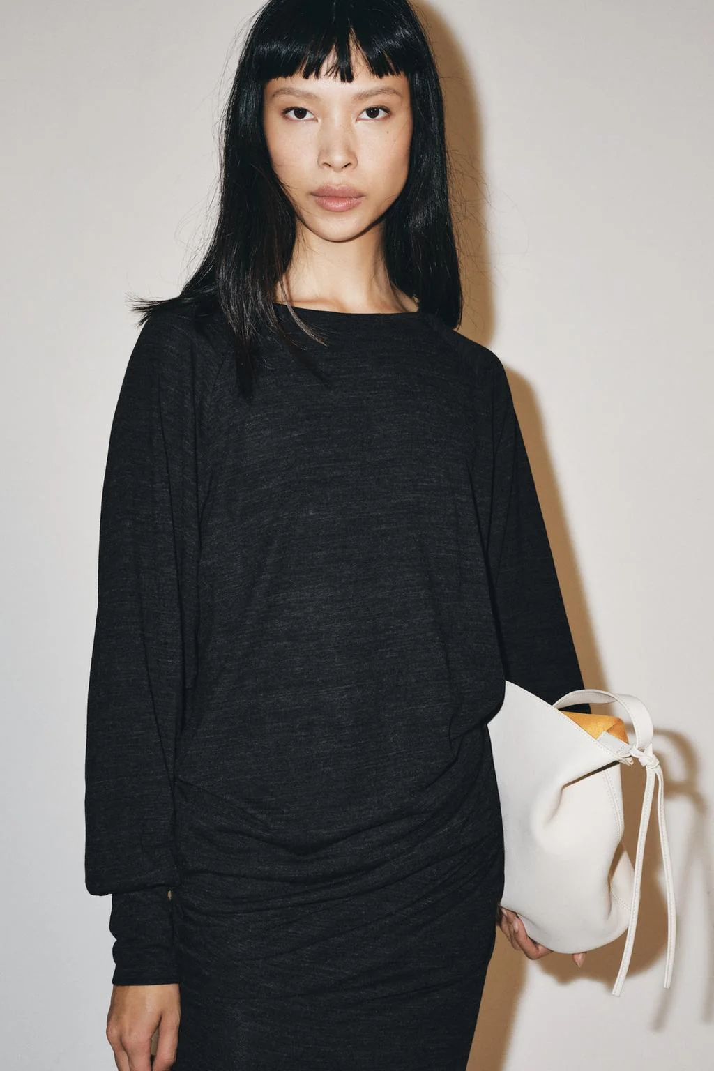 DRAPED LONGLINE T-SHIRT
