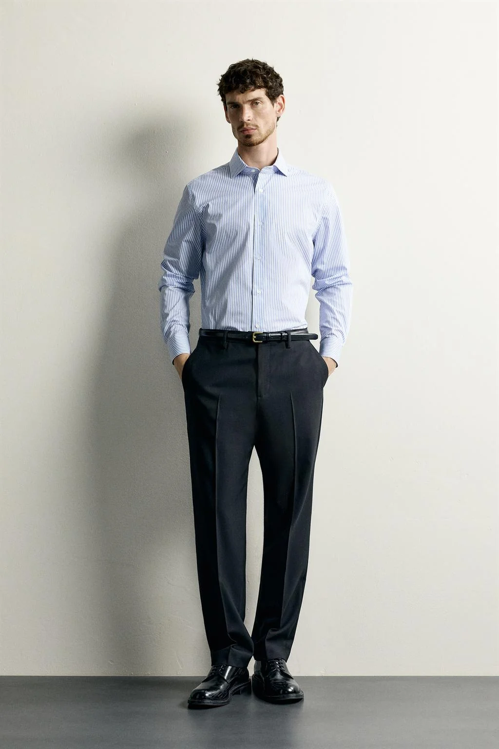Рубашка slim fit в полоску