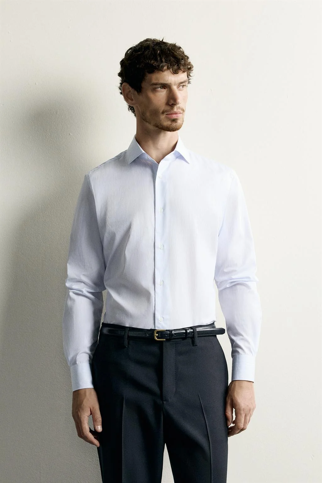Рубашка slim fit в полоску
