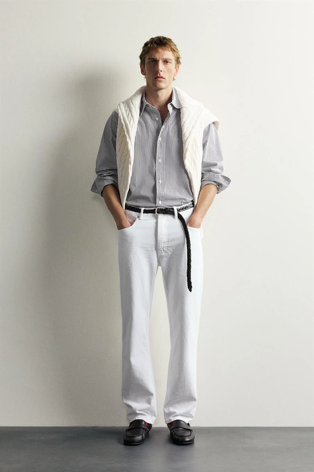 Рубашка формальная в полоску Aaron Levine x Zara