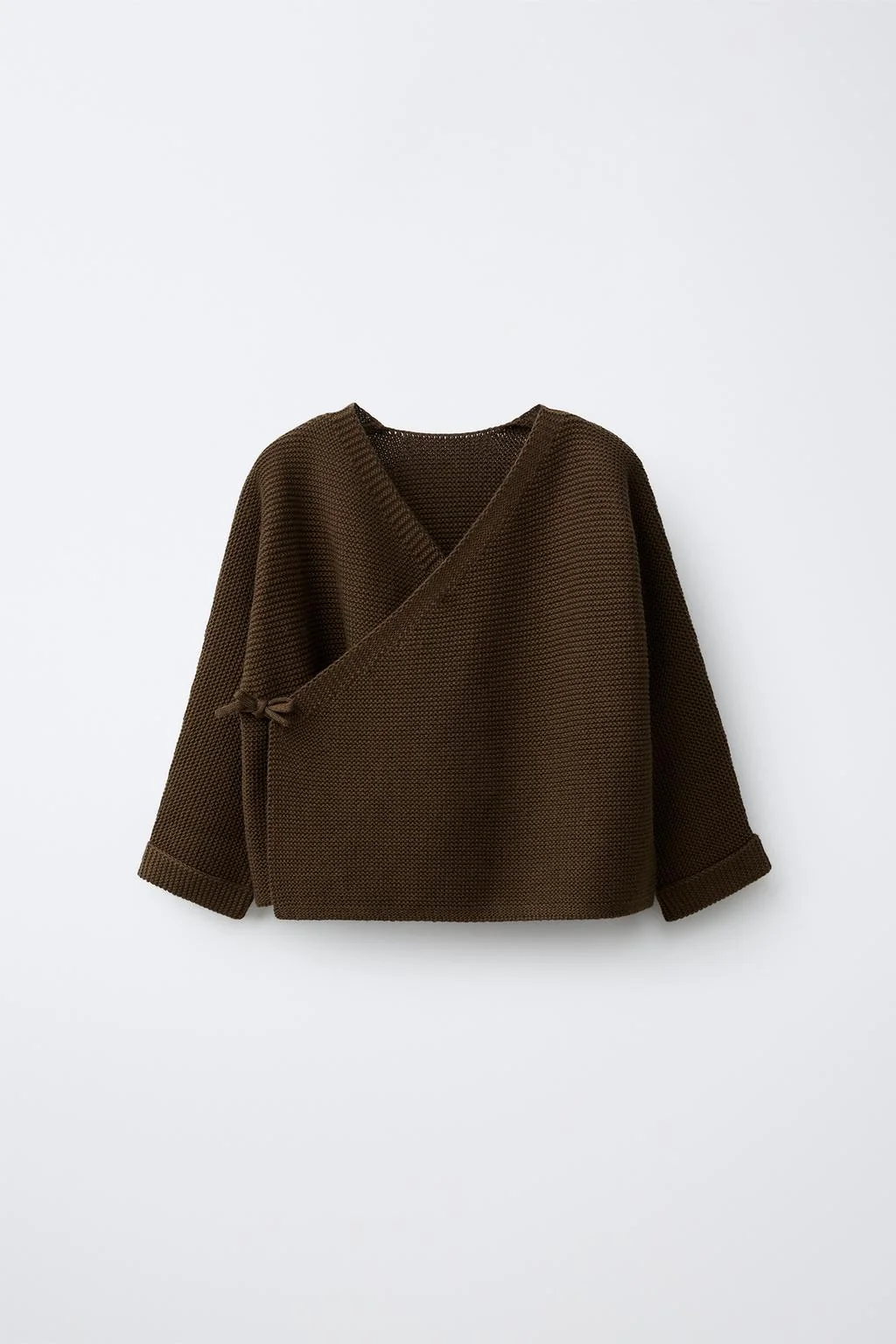 INTERLOCK KNIT WRAP CARDIGAN