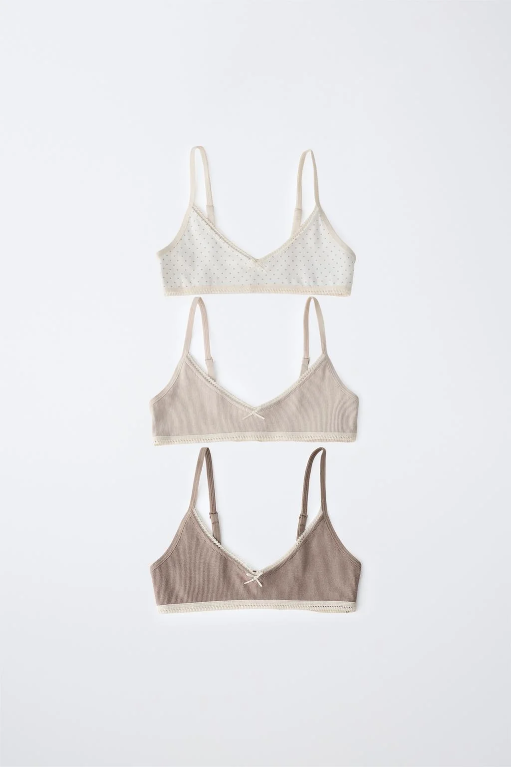 9-14 YEARS / 3-PACK OF RIBBED LACE TOPS