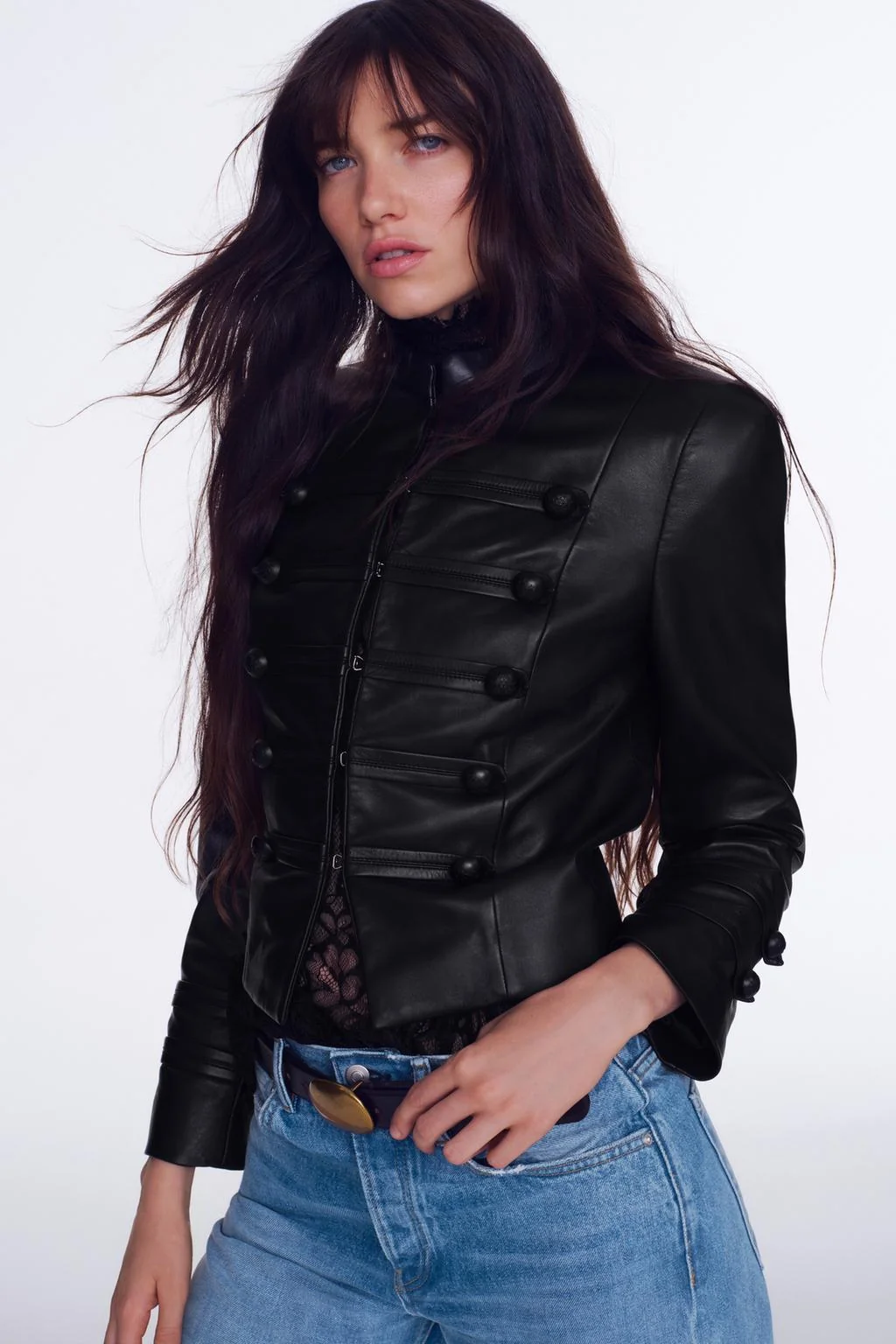 ZW collection куртка на лягушке из 100% кожи