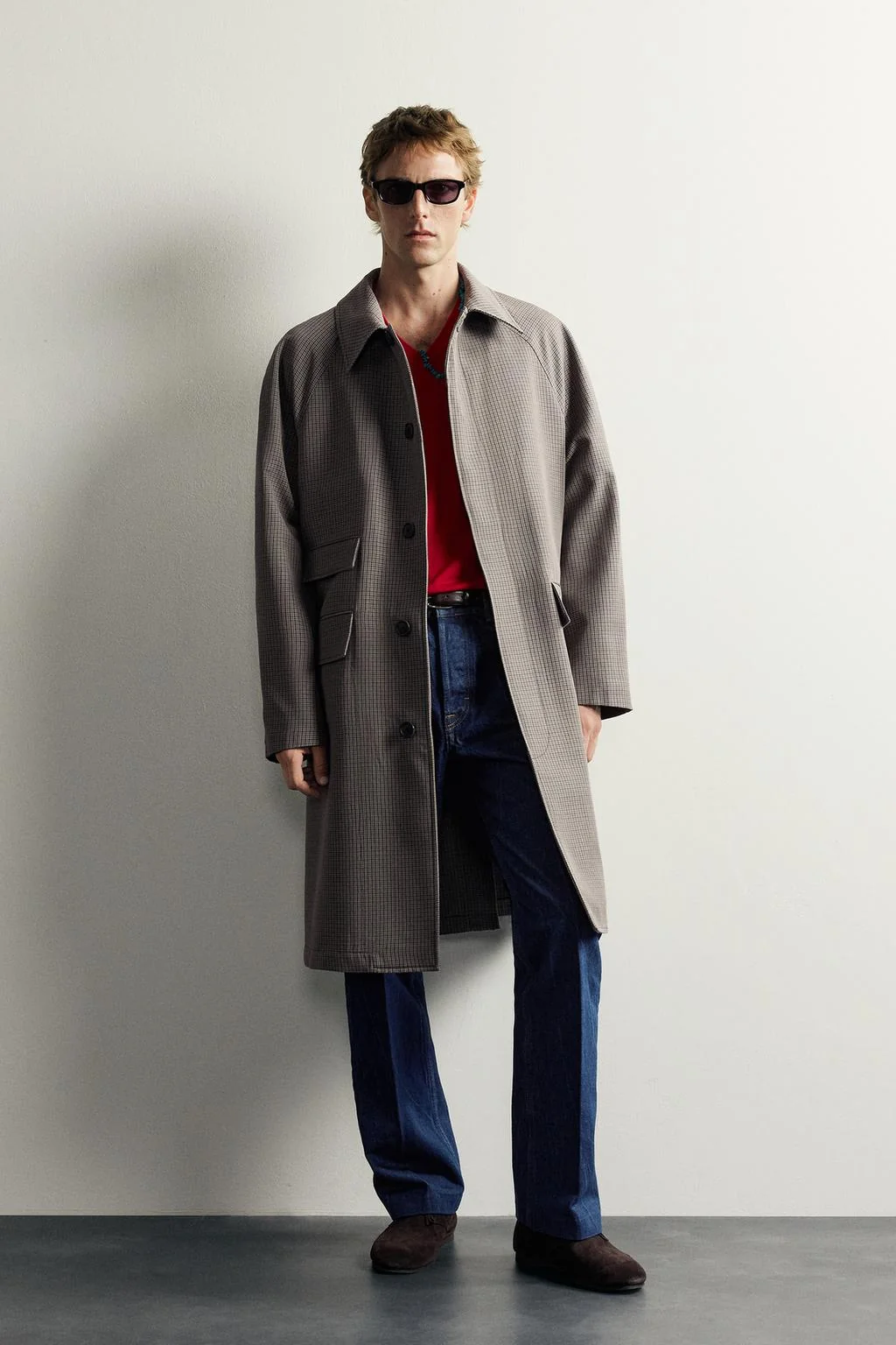 AARON LEVINE X ZARA CHECK TRENCH COAT