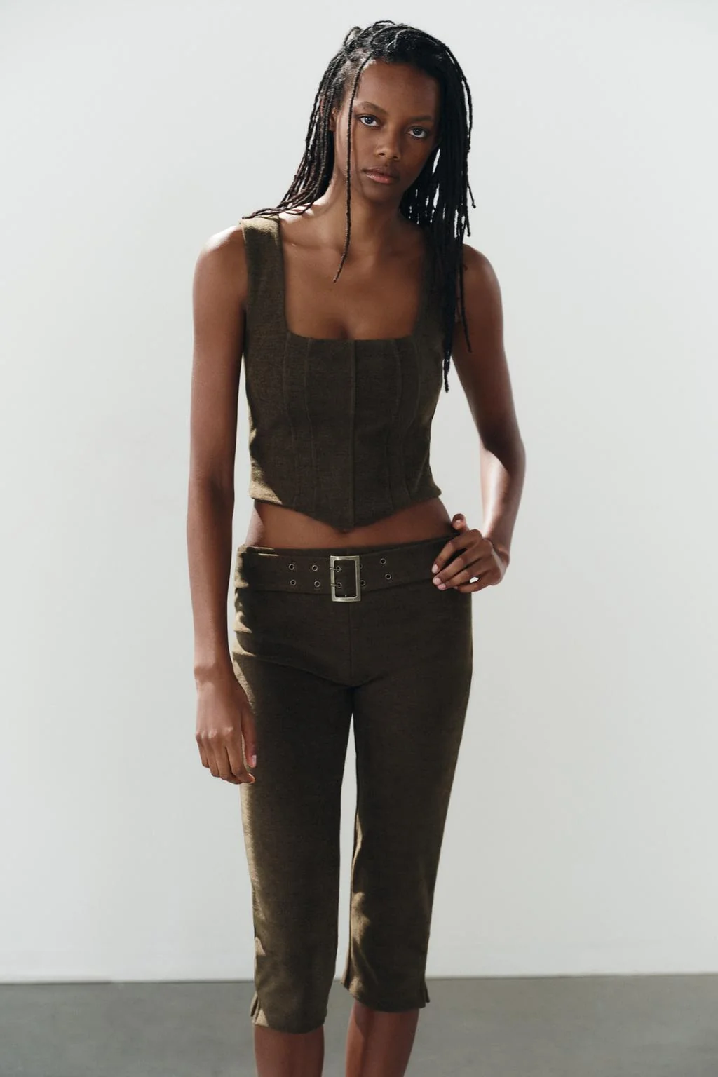 CORDUROY CORSETRY-INSPIRED TOP