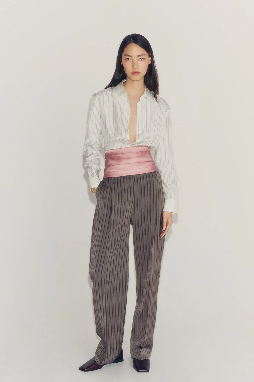 ZW COLLECTION плиссированные брюки в полоску