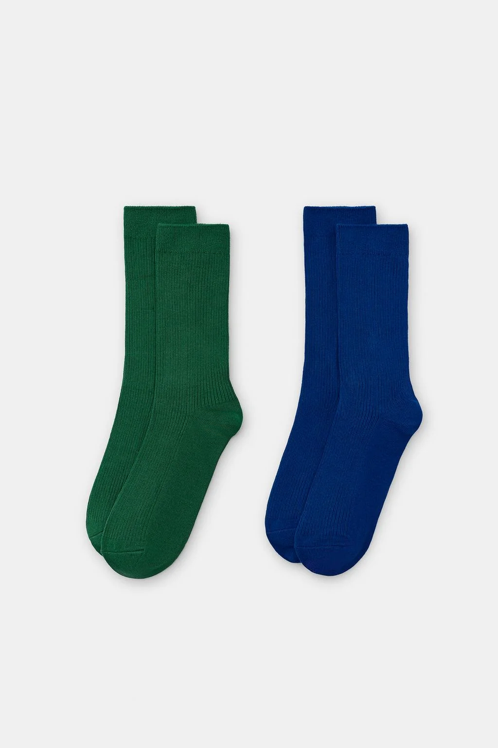2-PACK OF PLAIN RIBBED SOCKS