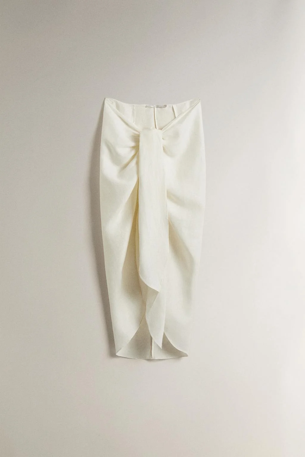 Длинный льняной пляжный саронг с узлом