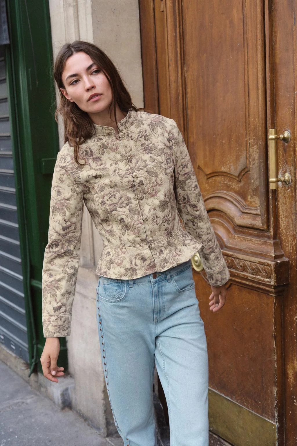 Z1975 FLORAL PRINT DENIM JACKET