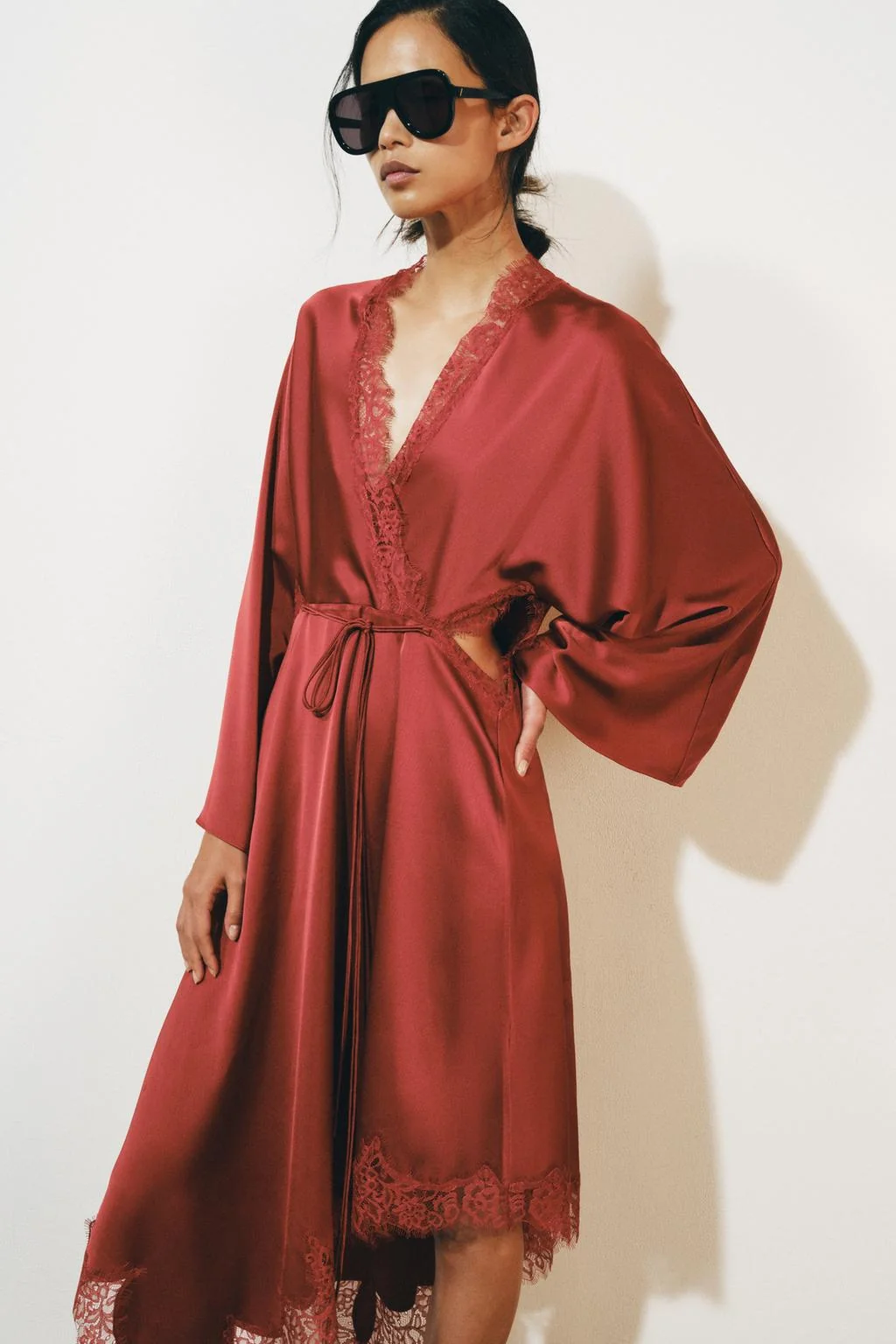 Платье из сатина и кружева ZW COLLECTION