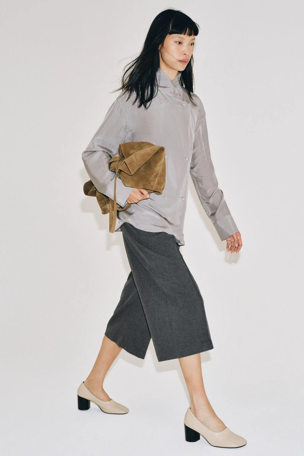 ZW COLLECTION 100% SILK CROSSOVER SHIRT