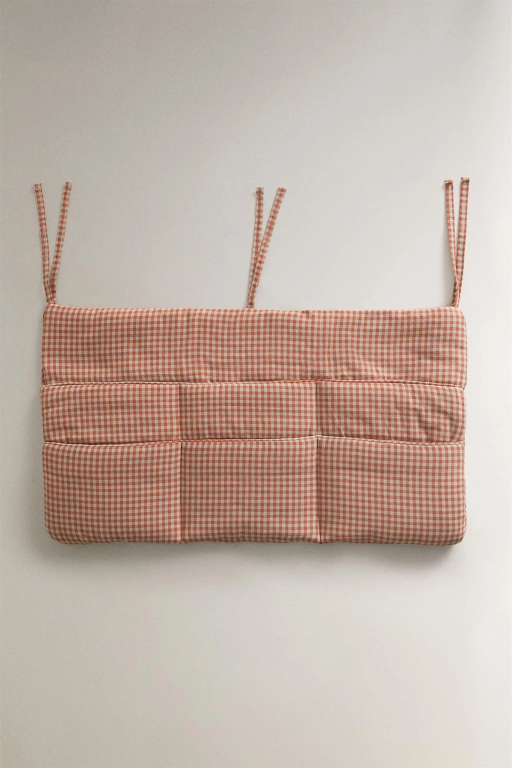 COTTON GINGHAM BABY COT ORGANISER