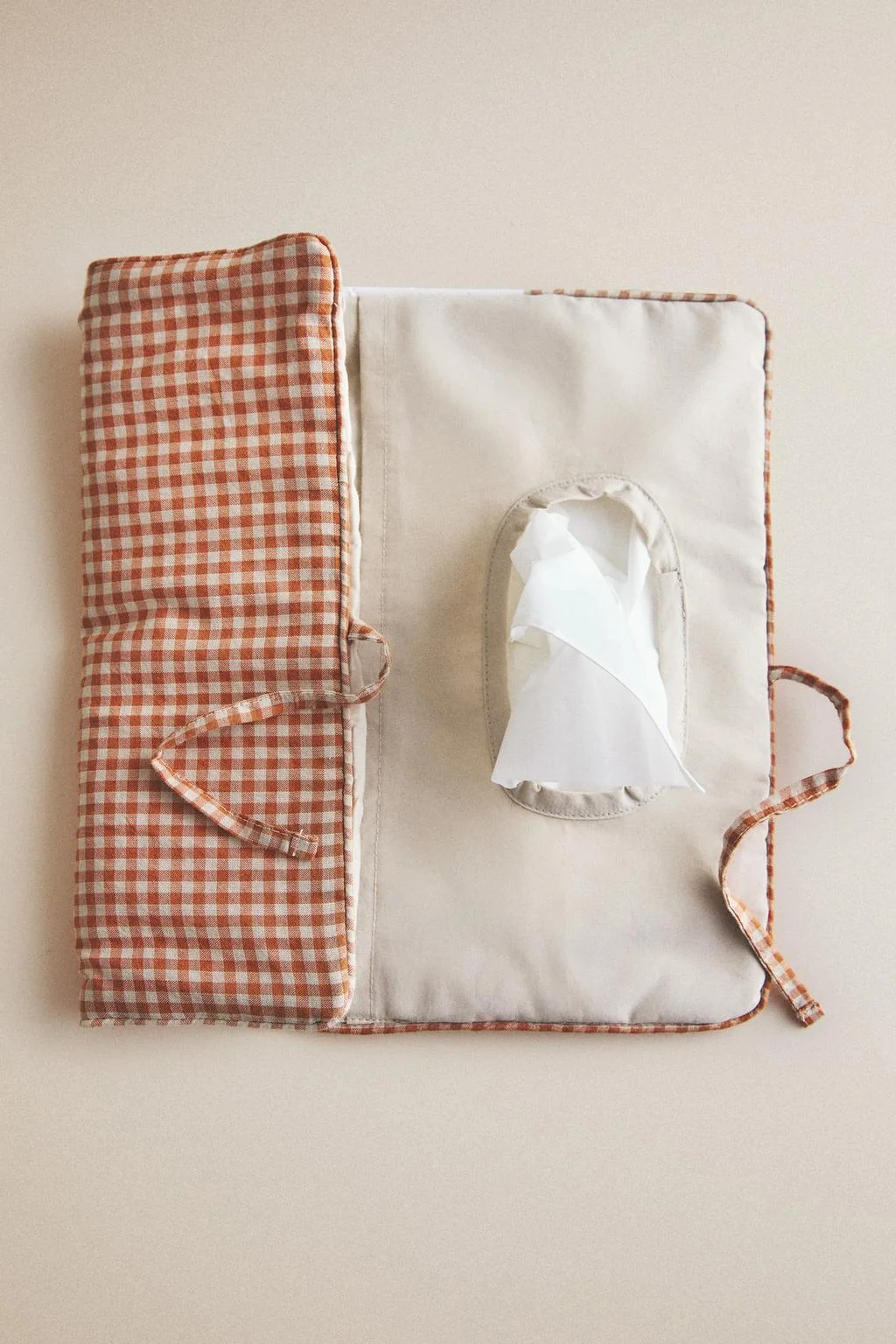 VICHY COTTON BABY WIPE HOLDER