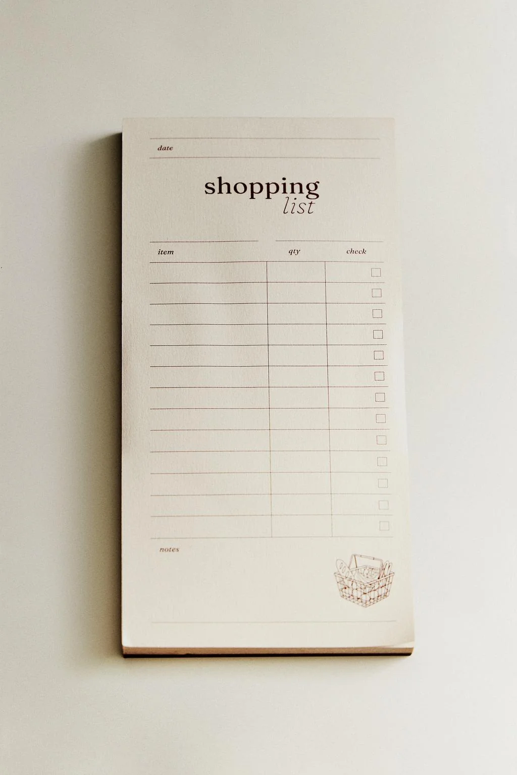 SHOPPING LIST NOTEBOOK
