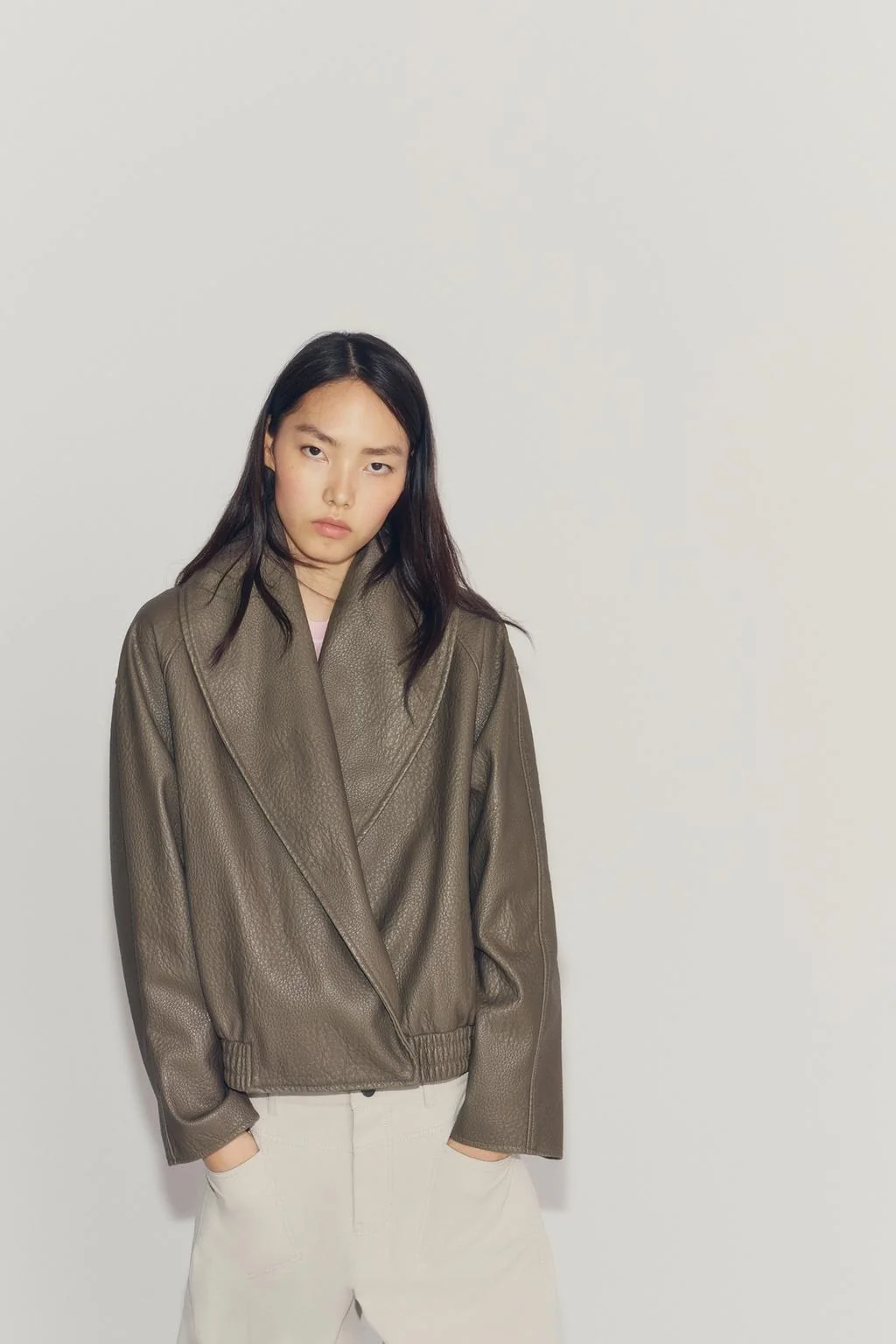 ZW COLLECTION куртка двубортная из кожзаменителя