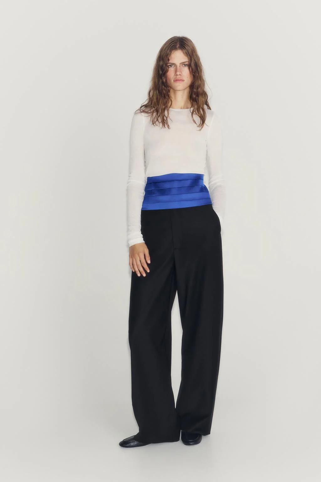 Брюки свободного кроя из шерстяной смеси ZW COLLECTION