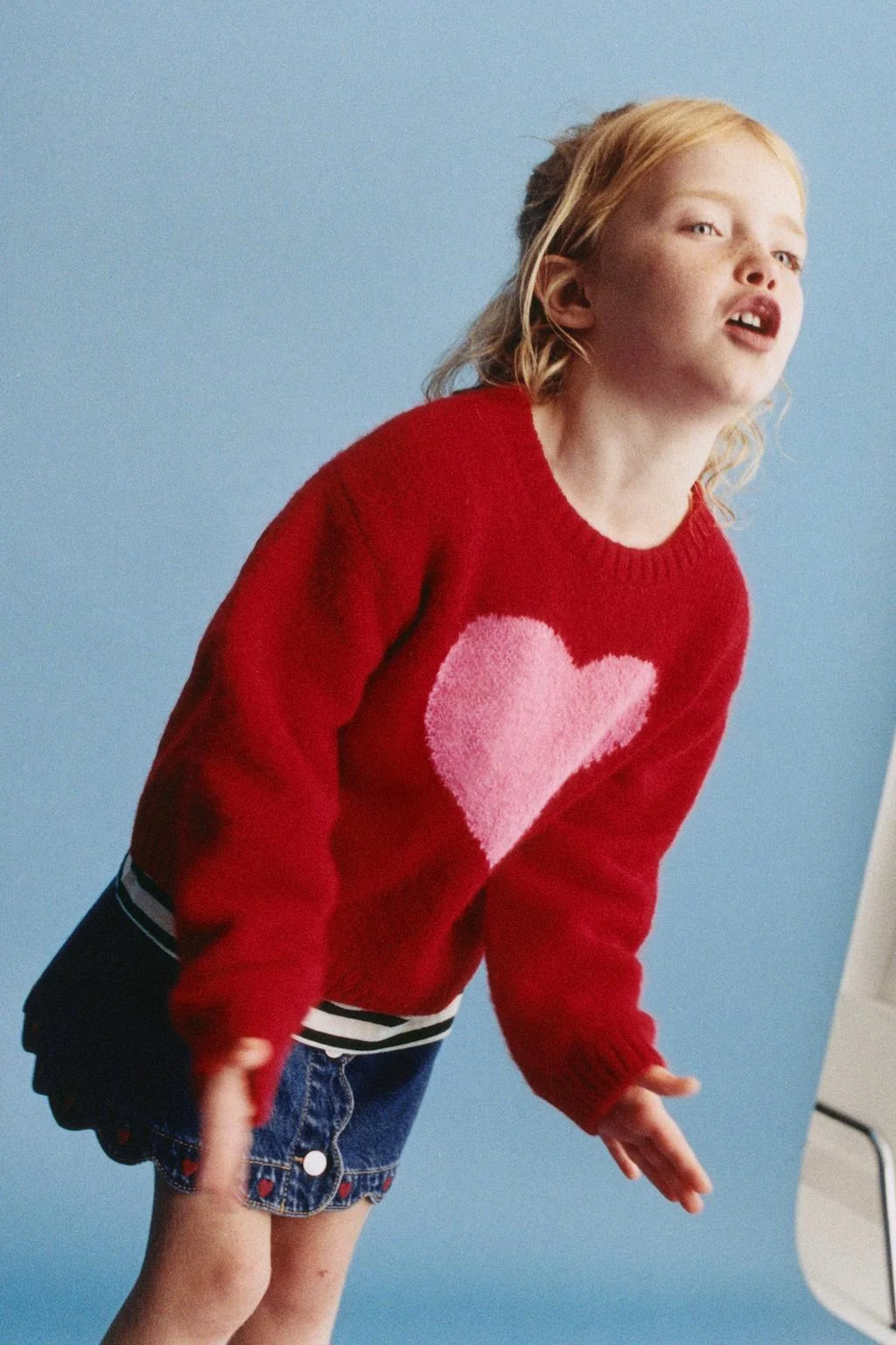 HEART PRINT KNIT JUMPER
