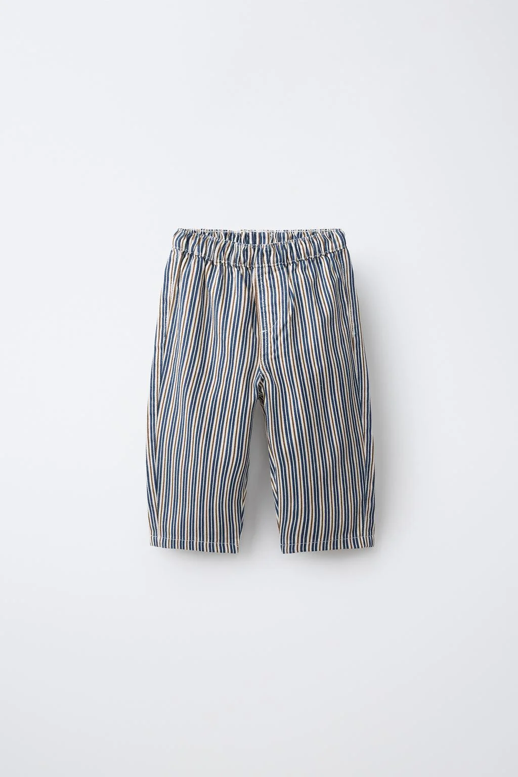STRIPED TWILL TROUSERS