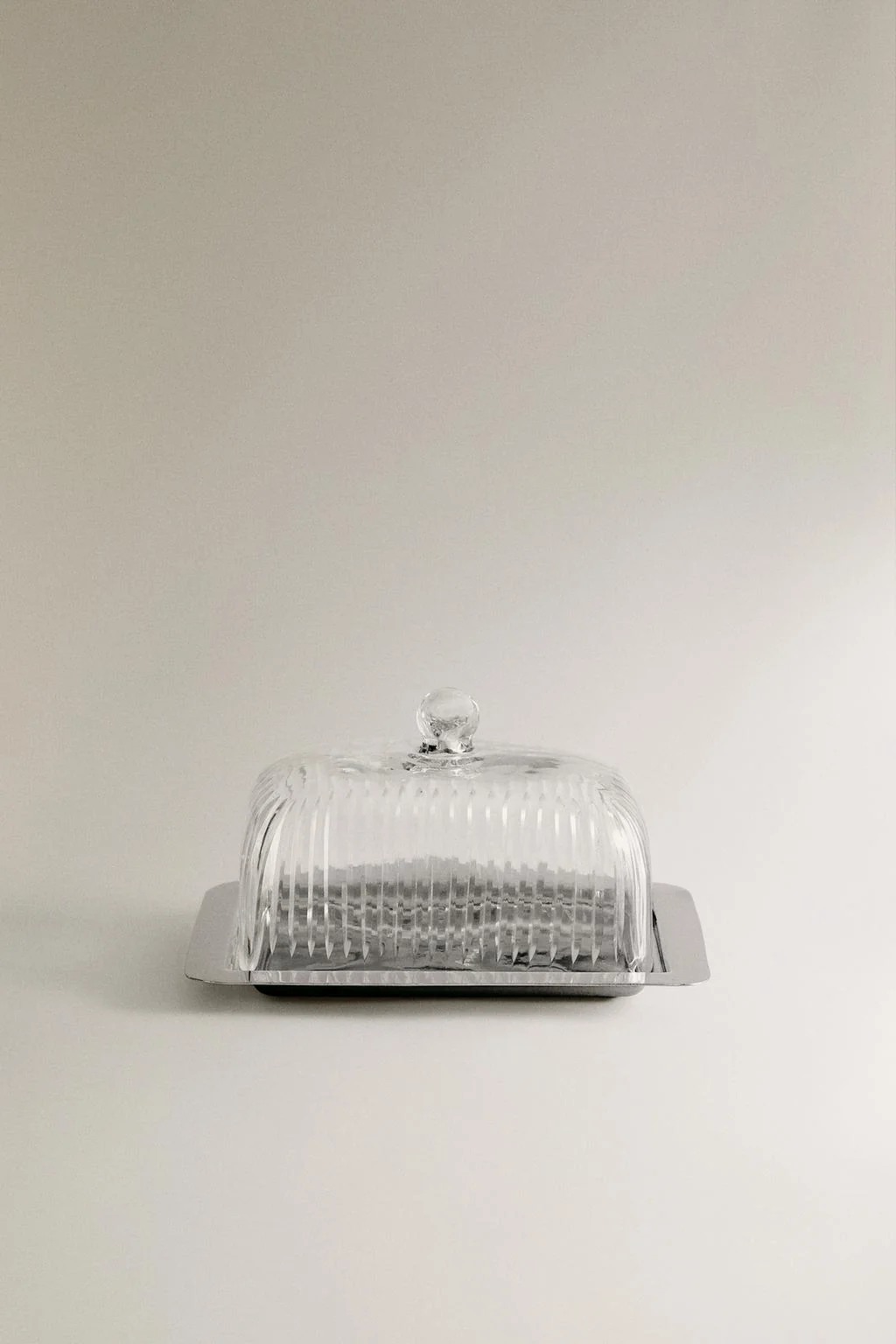 Маслёнка из стекла и нержавеющей стали — Металлическая коллекция